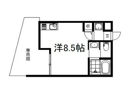 NOA竹田(ワンルーム/1階)の間取り写真