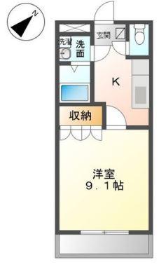 メゾン羽島(1K/1階)の間取り写真