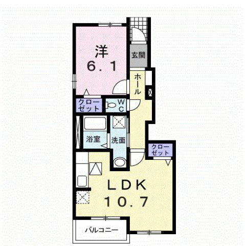 グレイスM(1LDK/1階)の間取り写真