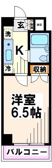 センターコア 当社管理物件(1K/4階)の間取り写真