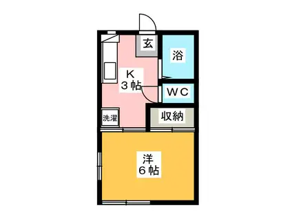 セピアンドエルII(1K/1階)の間取り写真