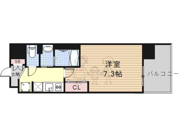 LUXE我孫子II(1K/6階)の間取り写真