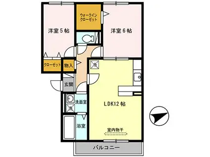 セジュール大日(2LDK/2階)の間取り写真