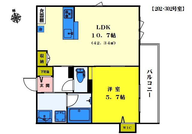 グランクラッセ(1LDK/2階)の間取り写真