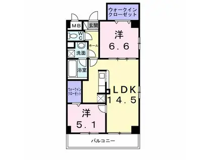 巽南5丁目マンション(2LDK/1階)の間取り写真