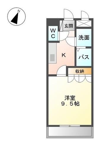 グランチェスタI(1K/1階)の間取り写真