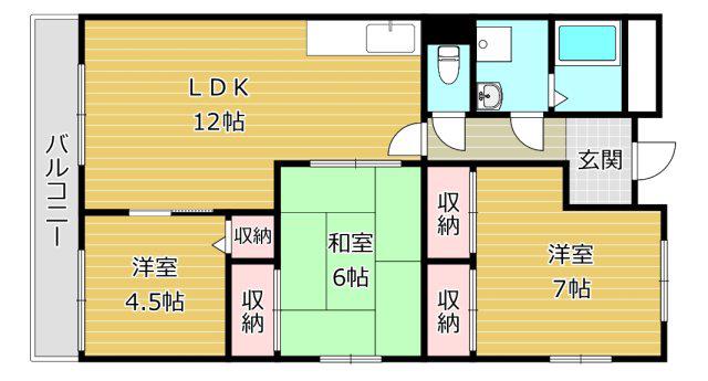 クリアコート寺谷(3LDK/2階)の間取り写真