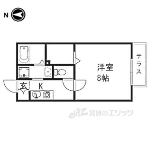 バルカディロッチャ(1K/1階)の間取り写真