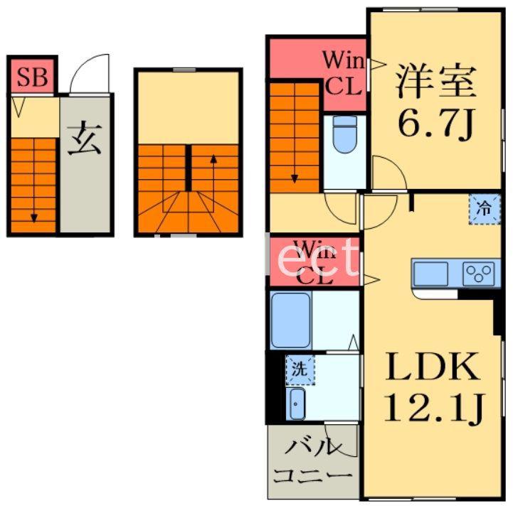 ヴィーナスIII-B(1LDK/3階)の間取り写真