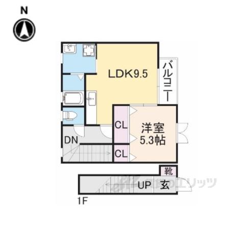 エスエスコーポ米原(1LDK/2階)の間取り写真