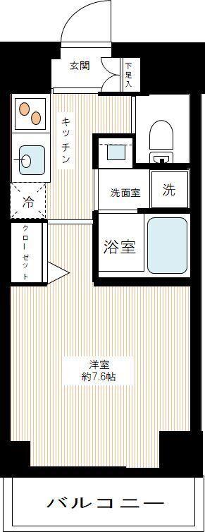 MAXIV武蔵新城(1K/4階)の間取り写真
