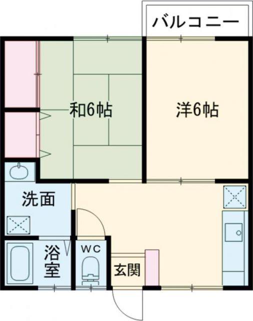 ハイツ・イースト(2K/1階)の間取り写真