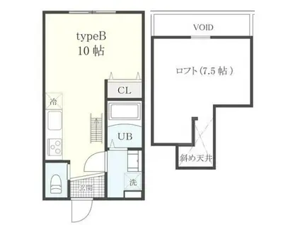 アーリーガーデン横濱1(ワンルーム/2階)の間取り写真