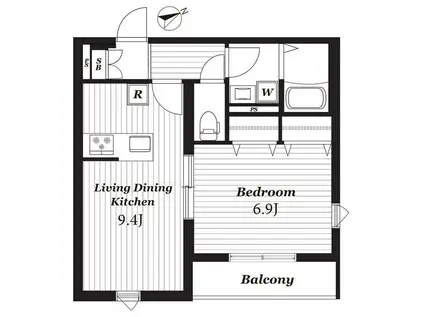 グランドール西片倉(1LDK/3階)の間取り写真
