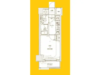 SPATIE SOLIDE MUSASHIKOSUGI(1K/2階)の間取り写真