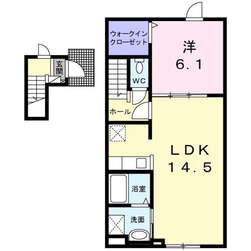エコビレッジ(1LDK/2階)の間取り写真