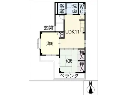 メゾンS・K(2LDK/2階)の間取り写真