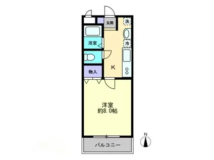 イースト・コート一忠(1K/1階)の間取り写真