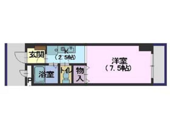田宮ビル(1K/1階)の間取り写真