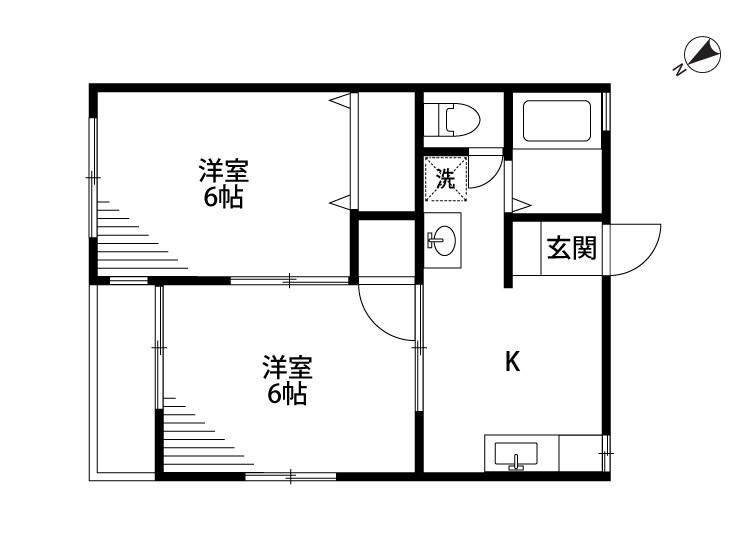 リンクス6(2K/1階)の間取り写真