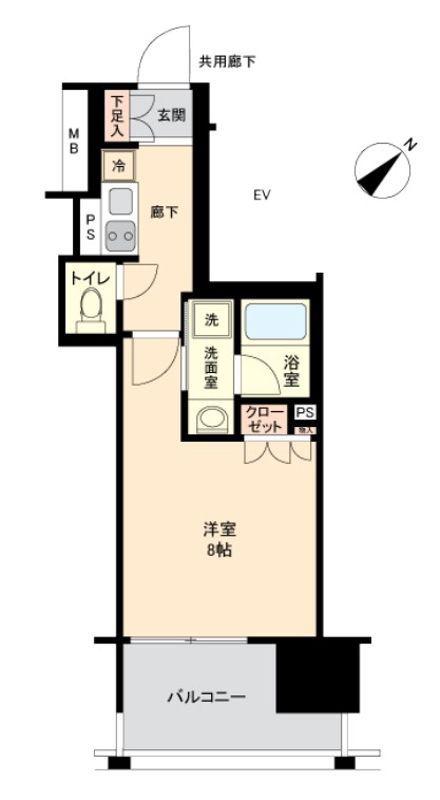 ブラントン蔵前(1K/5階)の間取り写真