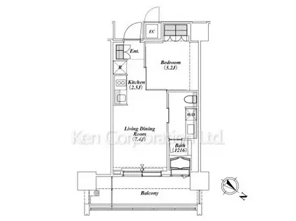 THE ROPPONGI TOKYO SUPERIOR RESIDE(1LDK/10階)の間取り写真