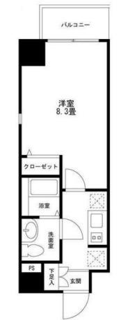 コモド川崎(1K/6階)の間取り写真