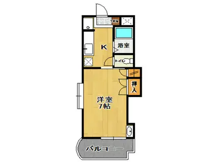 パークハイツ麓山(1K/3階)の間取り写真
