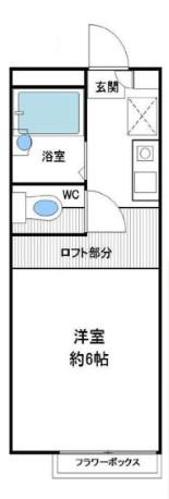 エスポワール谷上(1K/2階)の間取り写真