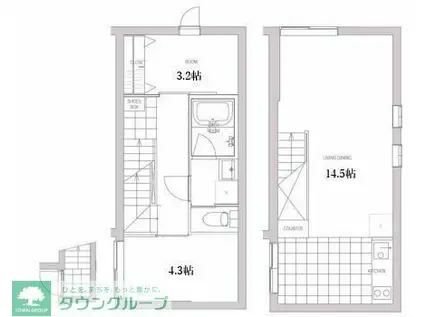 クアードロ中野サウス(1SLDK/1階)の間取り写真