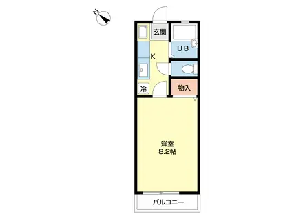 ラ・シェモア(1K/1階)の間取り写真