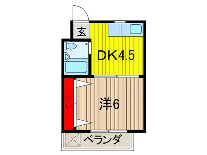 フクヤマビル(1DK/3階)の間取り写真