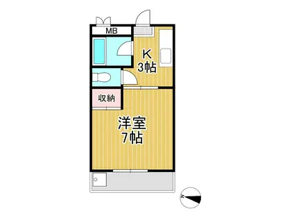 シティハイツ英(1K/2階)の間取り写真