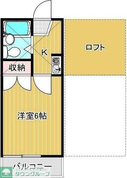 アスール(1K/2階)の間取り写真