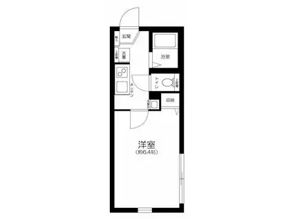 グランクオール千住東(1K/1階)の間取り写真