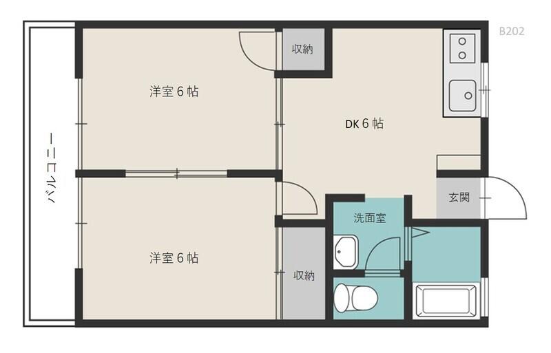 リバーサイド押入 B(2DK/1階)の間取り写真