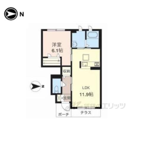 SERENA VILLA SK Ⅰ(1LDK/1階)の間取り写真