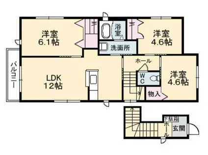 シャーメゾン府中本町(3LDK/2階)の間取り写真