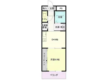 ヴィラージュ興南(1DK/6階)の間取り写真