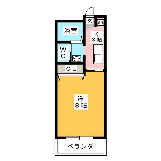 セジュールアイピー(1K/1階)の間取り写真