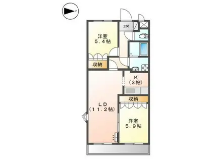 プロニティハウス(2LDK/2階)の間取り写真