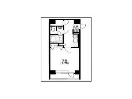 メゾンドヴィレ日本橋中州(1K/9階)の間取り写真