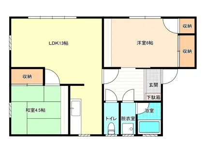 松浦ハイツ(2LDK/1階)の間取り写真