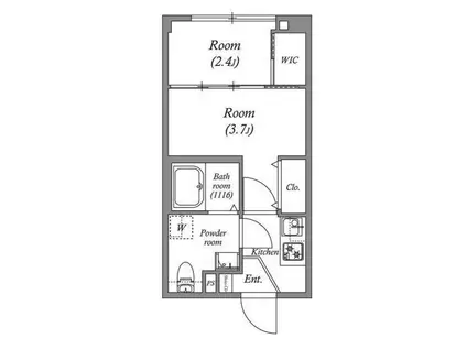 SERENITE中津(2K/8階)の間取り写真