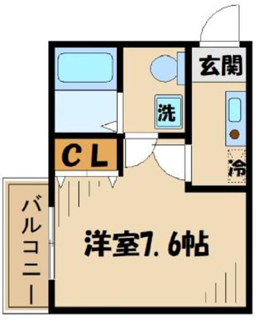 コモド淵野辺(1K/2階)の間取り写真