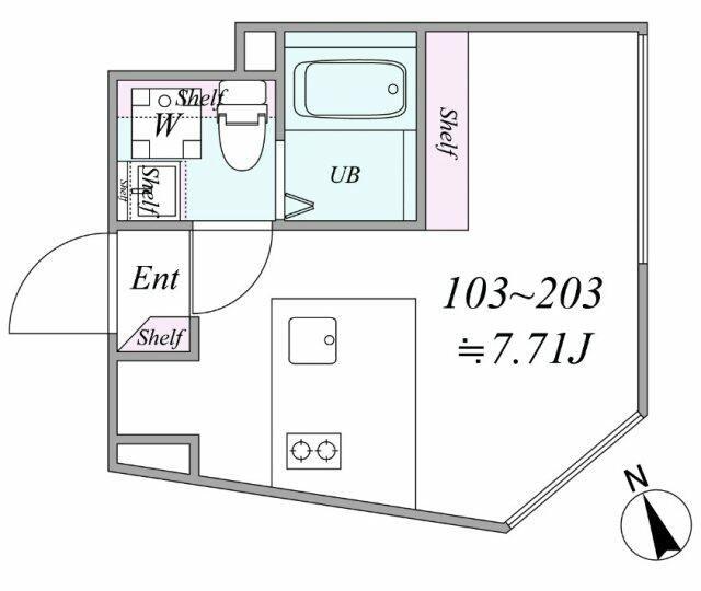 TRIAS220(ワンルーム/1階)の間取り写真