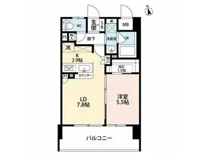 GRACE CYGNET(1LDK/6階)の間取り写真