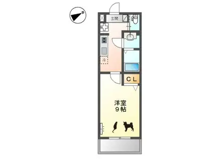 グランシャリオ葵(1K/3階)の間取り写真