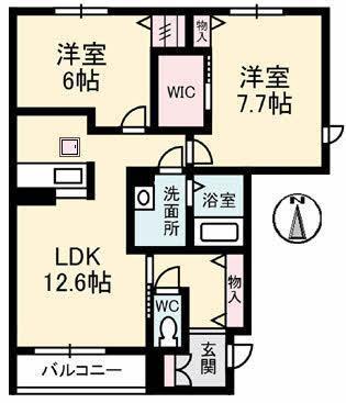 サン・プレジオ優(3LDK/1階)の間取り写真
