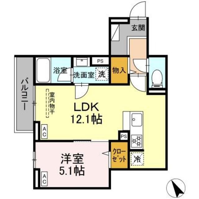 セレスティア桜上水(1LDK/3階)の間取り写真
